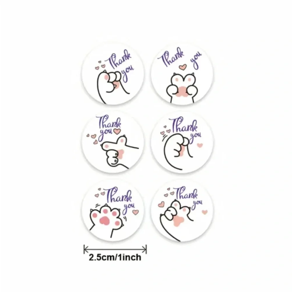 500 Thank You, cat stickers.